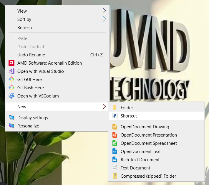 Rechtsklick auf Desktop -> Neu -> Verknüpfung
