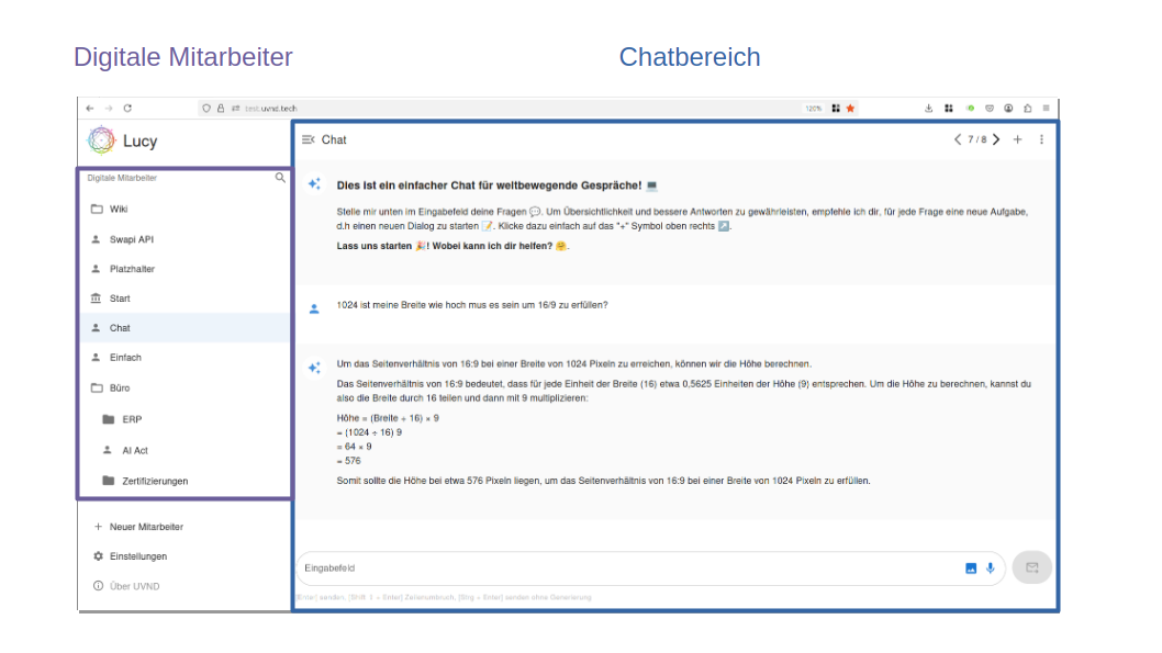 Menü mit Nachrichtenoptionen im Chat